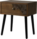 COSIEST Nightstand with Storage Drawer, Mid Century Modern Nightstand, Accent Side Table, Vintage Wood Luxury Night Stand Small Wood End Table for Bedroom, Living Room, Walnut