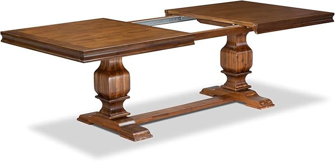 LKSI5-AWA-04-5-pc Mid Century Dining Set Consists of a Modern Dining Table and 4 Light Tan Linen Fabric Modern Chairs with Button Tufted Back - Antique Walnut Finish