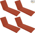 Chaise Lounge Cushions Outdoor Set of 4 - Waterproof and Fade Resistant Sun Lounger Replacement Cushions - Patio Lounger Pads with Removable Cover for Pool, Deck, 72 x 21 x 3 Inch, Rust