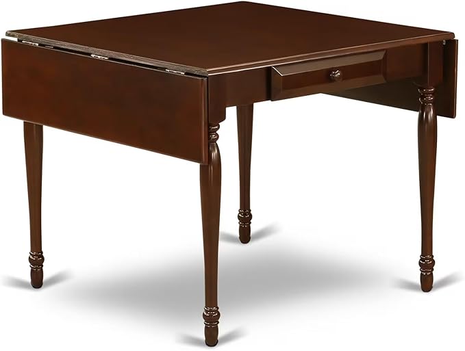 East West Furniture MZDA5-MAH-W 5 Piece Kitchen Table & Chairs Set Includes a Rectangle Dining Table with Dropleaf and 4 Dining Room Chairs, 36x54 Inch, Mahogany