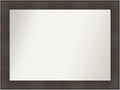 Amanti Art Brown Bathroom Mirror for Over Sink, 33x44 William Rustic Woodgrain Rectangle Vanity Mirror, X-Large Casual Frame, Hangs Horizonally and Vertically, Bathroom Wall Decor, Non-Beveled Edge