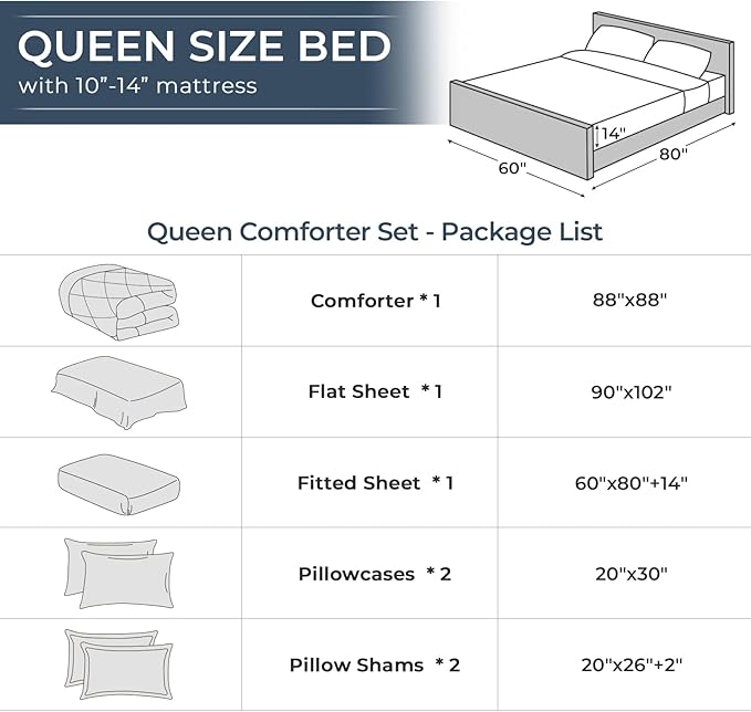 HEVUMYI Rose Gold Queen Comforter Set - 7-Piece All Season Bed in a Bag Queen, Ultra Soft Bedding Set with Comforter, Flat Sheet, Fitted Sheet, Pillowcases, Pillow Shams