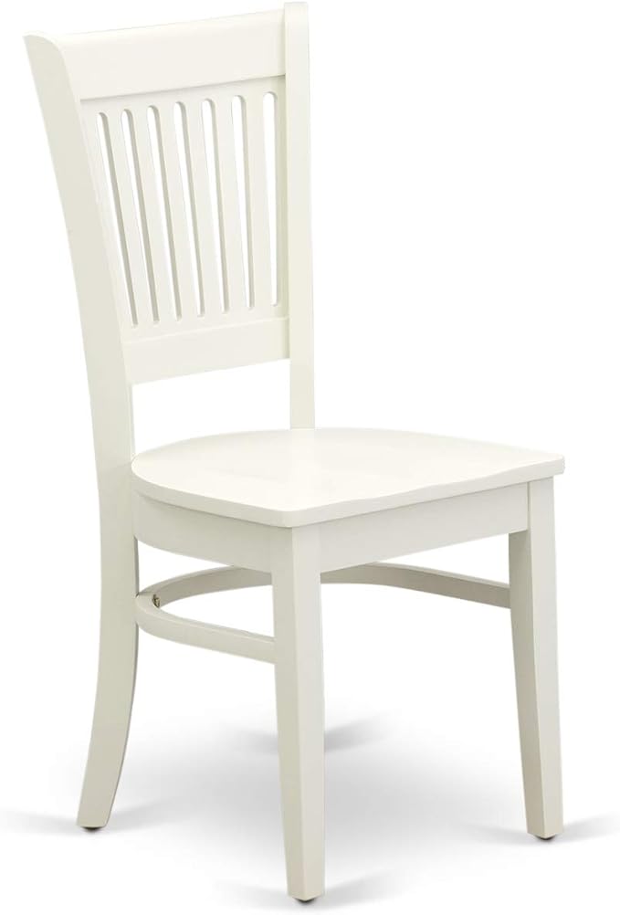 East West Furniture VAVA9-LWH-W 9 Piece Dining Room Table Set Includes an Oval Kitchen Table with Butterfly Leaf and 8 Dining Chairs, 40x76 Inch, Linen White