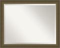 Amanti Art Bronze Bathroom Mirror for Over Sink, 26x32 Blaine Light Bronze Narrow Rectangle Vanity Mirror, Large Modern Contemporary Frame, Hangs Horizonally and Vertically, Bathroom Wall Decor