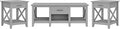 Bush Furniture Key West Coffee Table with Set of 2 End Tables in Cape Cod Gray