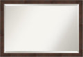 Amanti Art Brown Bathroom Mirror for Over Sink, 27x39 Wildwood Brown Narrow Rectangle Vanity Mirror, Large Rustic Farmhouse Frame, Hangs Horizonally and Vertically, Bathroom Wall Decor, Beveled Edge