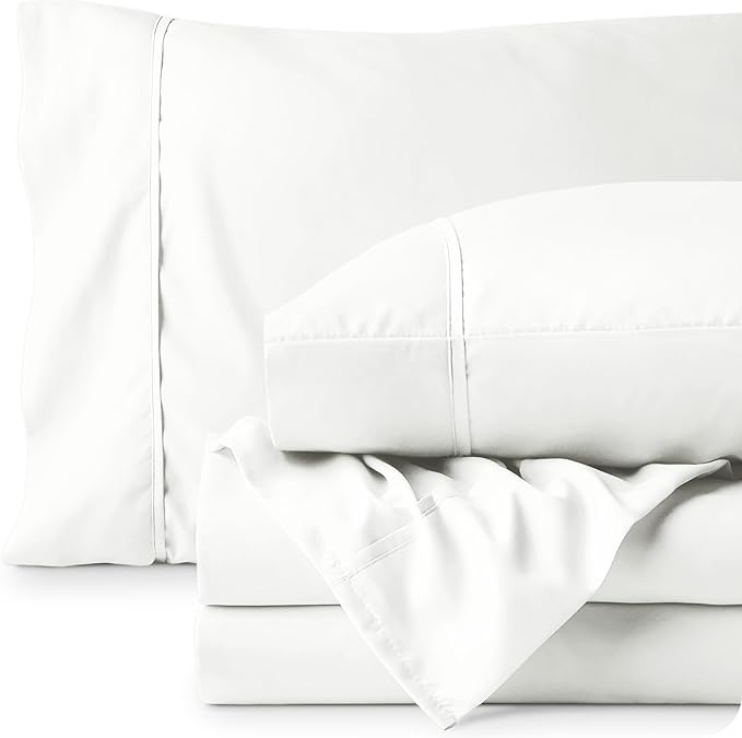 Bare Home California King Sheet Set - 1800 Ultra-Soft Microfiber Cal King Bed Sheets - Double Brushed - Deep Pockets - Easy Fit - 4 Piece Set - Bed Sheets (California King, Cream)