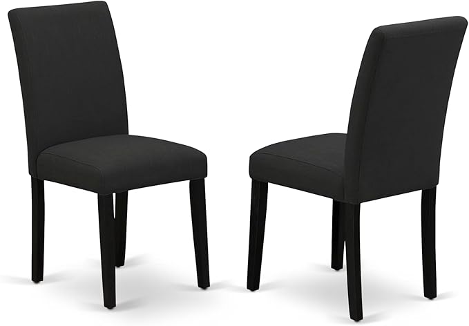 East West Furniture X627AB624-7 7 Piece Dining Room Furniture Set Consist of a Rectangle Dining Table with X-Legs and 6 Black Color Linen Fabric Upholstered Chairs, 40x72 Inch, Multi-Color