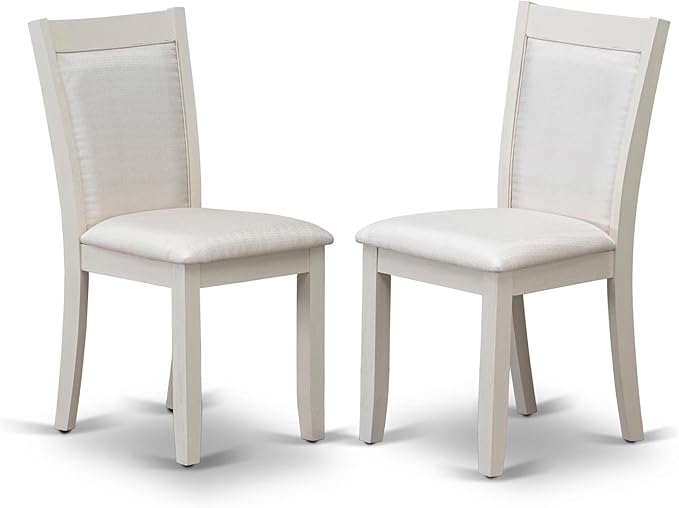 East West Furniture V077MZ001-7 7 Piece Kitchen Table Set Consist of a Rectangle Dining Table with V-Legs and 6 Cream Linen Fabric Parson Dining Room Chairs, 40x72 Inch, Multi-Color