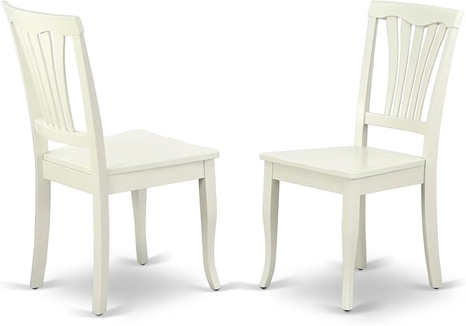 East West Furniture MZAV5-LWH-W 5 Piece Dinette Set for 4 Includes a Rectangle Dining Room Table with Dropleaf and 4 Dining Chairs, 36x54 Inch, Linen White