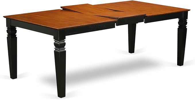 East West Furniture LGDA9-BCH-W 9 Piece Dining Room Furniture Set Includes a Rectangle Kitchen Table with Butterfly Leaf and 8 Dining Chairs, 42x84 Inch, Black & Cherry