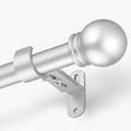 Curtain Rods for Windows 16 to 150 Inches, Curtain Rod Max Adjustable Length of 160 IN, 1" Diameter Drapery Rods Round Finials, Satin Silver, Pack of 1