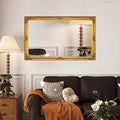 Vintage Wall Mirror, 31" x 19" Decorative Antique Mirror for Bathroom, Entryway, Bedroom with Gold Ornate Baroque Wood Frame