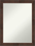 Amanti Art Brown Bathroom Mirror for Over Sink, 29x23 Wildwood Brown Rectangle Vanity Mirror, Medium Country Rustic Frame, Hangs Horizonally and Vertically, Bathroom Wall Decor, Non-Beveled Edge