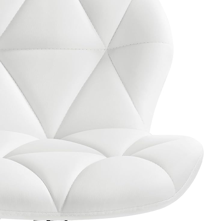 Yaheetech Barstools Set of 2, PU Leather Counter Stools Bar Chairs with Backrest, Height Adjustable Swivel Tall Chairs for Home Bar Kitchen Island, White