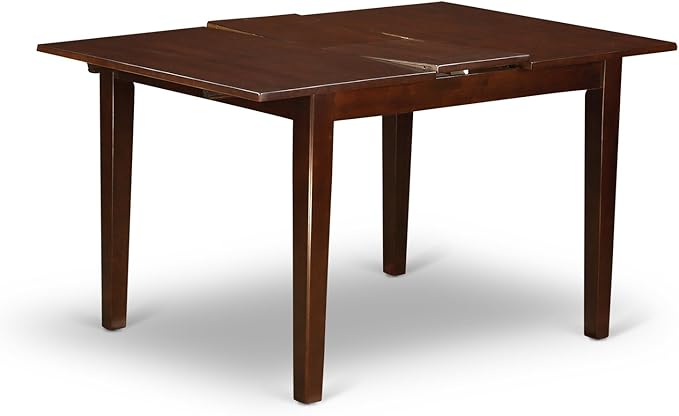 East West Furniture NOCE3-MAH-10 3 Piece Small Dinette Set Contains a Rectangle Butterfly Leaf Dining Table and 2 Dahlia Linen Fabric Upholstered Chairs, 32x54 Inch, Mahogany