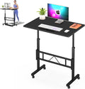 Klvied Small Standing Desk Adjustable Height for Sitting and Standing, Portable Laptop Table for Walking Pad (Black)