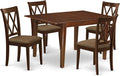 East West Furniture MLCL5-MAH-C 5 Piece Dining Set Includes a Rectangle Dining Room Table with Butterfly Leaf and 4 Linen Fabric Upholstered Kitchen Chairs, 36x54 Inch, Mahogany