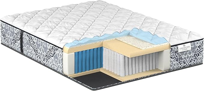 Kingsdown Cushion Firm Hybrid Mattress Queen Cooling Gel Memory Foam Layer Multi-Layered Motion Isolation Cool Sleep Quilted Top Luxury Mattresses, 13.5-Inch Passions Merridale