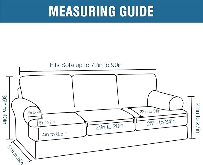 Sofa Cover 4 Piece T Cushion Sofa Slipcovers Thick Velvet Couch Cover Furniture Protector Stretch Sofa Covers for 3 Cushion Couch with 3 Individual T Cushion Covers Washable, Camel