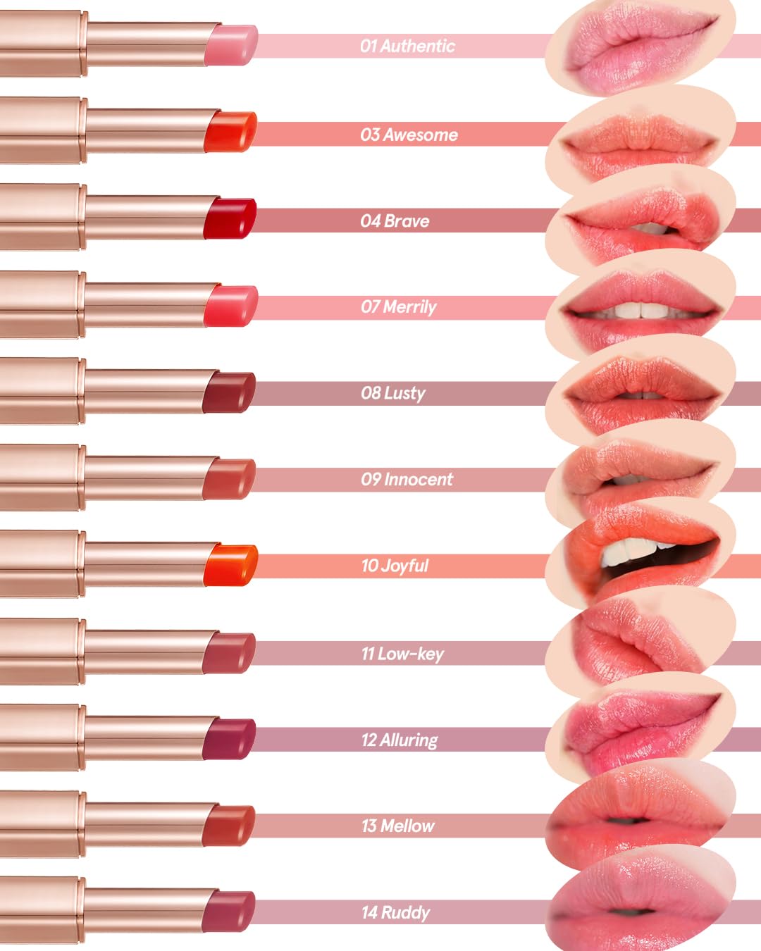 ATHÉ Authentic Lip Balm 03 AWESOME (Tinted), Lightweight Wear & Plumping Lips without Stickiness, Moisturizing & Nourishing Plant-Based Vegan Chapstick for Dry, Petrolatum Free, Cruelty-Free