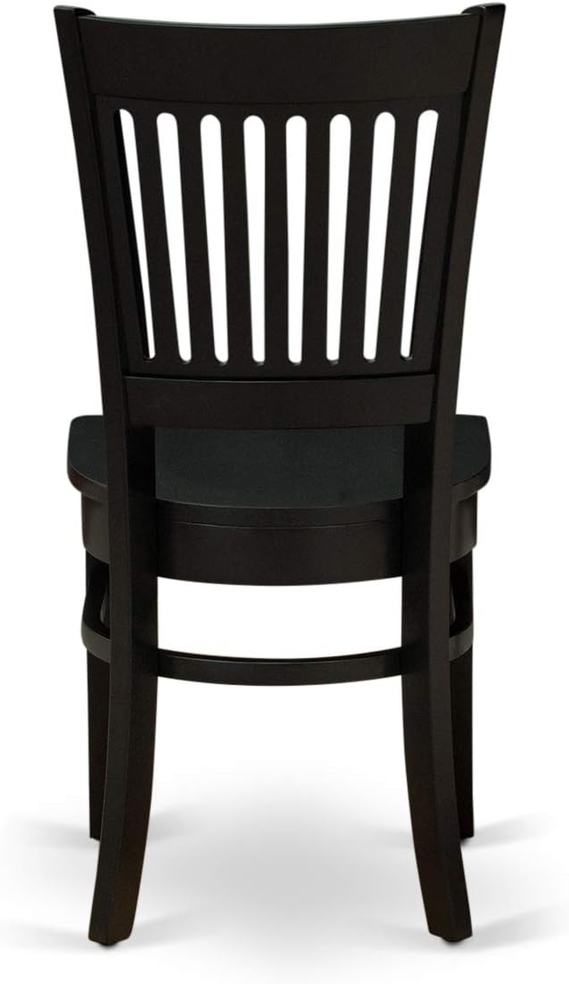 East West Furniture DLVA5-BLK-W 5 Piece Dining Set Includes a Round Dining Room Table with Dropleaf and 4 Kitchen Chairs, 42x42 Inch, Black