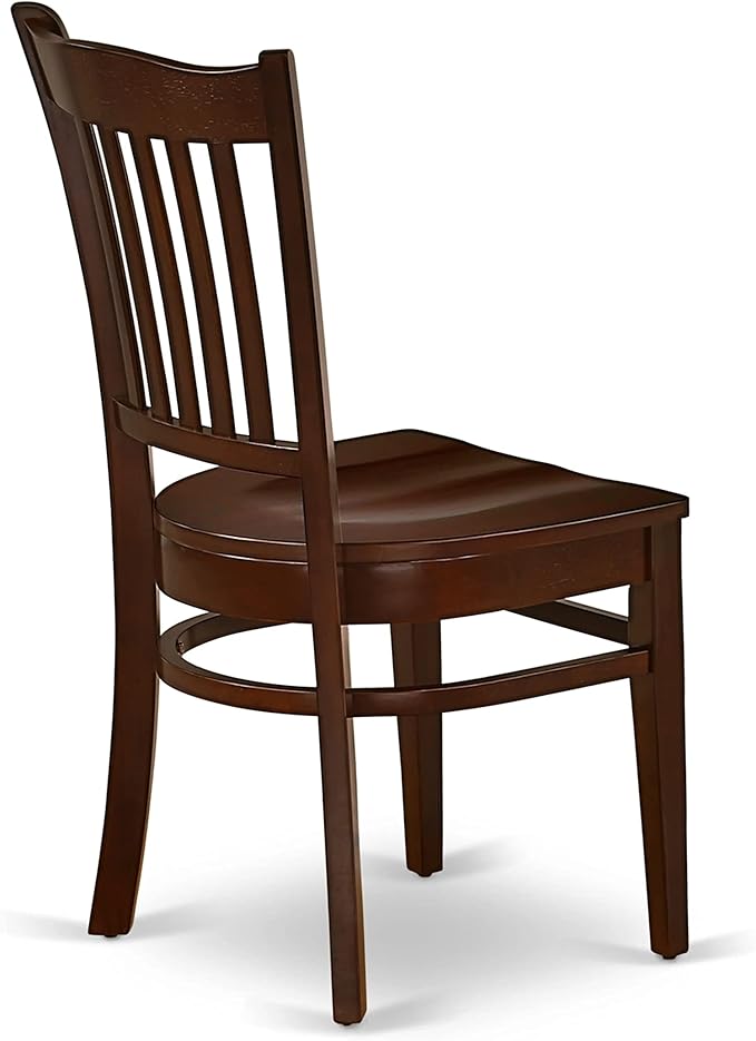 East West Furniture HBGR5-MAH-W 5 Piece Dining Table Set for 4 Includes a Round Kitchen Table with Pedestal and 4 Dinette Chairs, 42x42 Inch, Mahogany