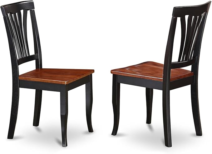 East West Furniture NDAV5-BCH-W 5 Piece Dining Table Set for 4 Includes a Rectangle Kitchen Table with Dropleaf and 4 Dining Room Chairs, 30x48 Inch, Black & Cherry