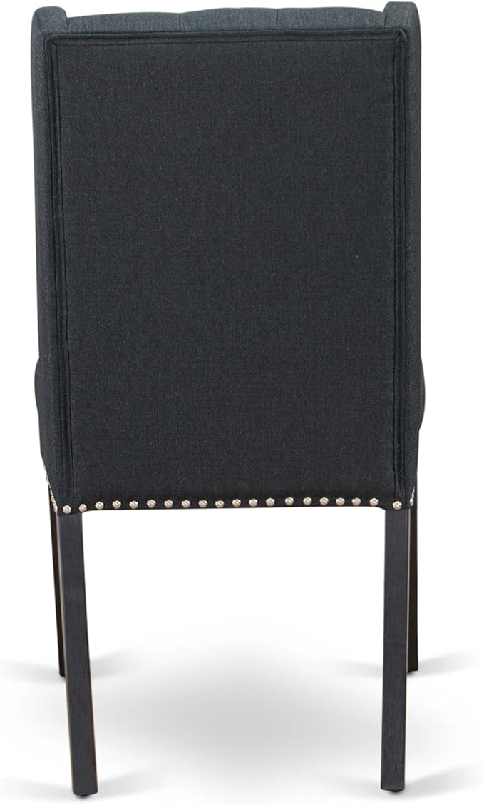 X07FO-BC6-24 - 10-piece Dining Table Set a Kitchen Table with a coffee Table and a wooden Bench and 7 Black Linen Fabric Dining Chair, 39x120 Inch, Wire Brushed Black