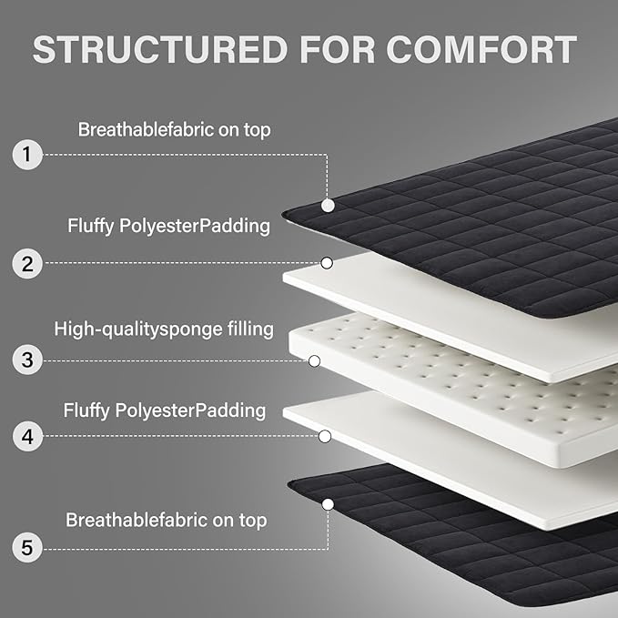Welnow Japanese Futon Floor Mattress, Twin Size Thick Tatami Mat Portable & Foldable Roll Up Floor Bed Mattress with Storage Bag, Sleeping Pad for Adults, Dorm, Guest Bed, Camping and Travel, Grey