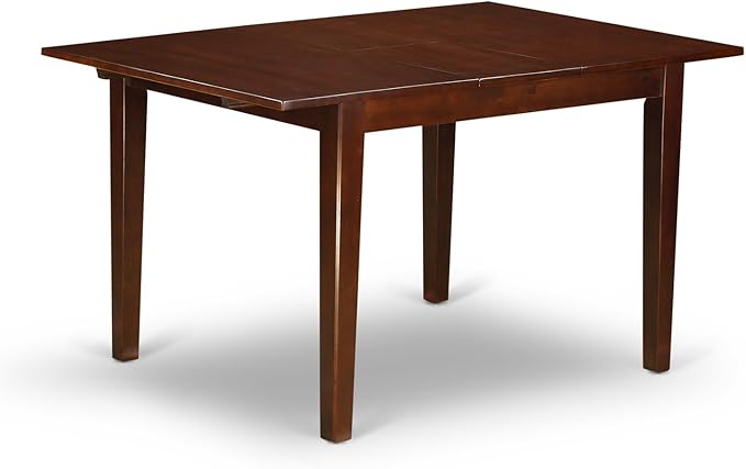 East West Furniture NOCE3-MAH-10 3 Piece Small Dinette Set Contains a Rectangle Butterfly Leaf Dining Table and 2 Dahlia Linen Fabric Upholstered Chairs, 32x54 Inch, Mahogany