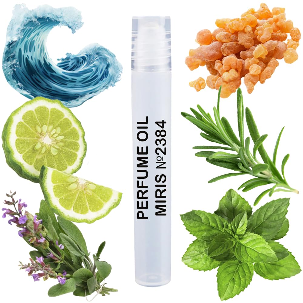 MIRIS Perfume Oil No. 2384, Inspired by Ac de Geo Profumo, Long-Lasting Men Roll-On, Rollerball 0.34 Fl Oz / 10 ml