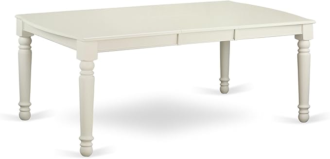 East West Furniture DOVE9-LWH-W 9 Piece Dining Room Furniture Set Includes a Rectangle Wooden Table with Butterfly Leaf and 8 Kitchen Dining Chairs, 42x78 Inch, Linen White