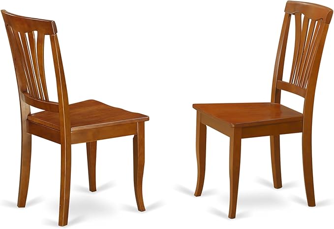 East West Furniture PLAV7-SBR-W 7 Piece Dining Room Furniture Set Consist of an Oval Wooden Table with Butterfly Leaf and 6 Kitchen Dining Chairs, 42x78 Inch, Saddle Brown