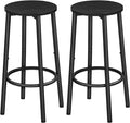 HOOBRO Bar Stool Set, Counter Height Stools with Footrest, Sturdy Steel Frame, for Dining Room, Kitchen Island, Party, Easy Assembly, Black BK03BY01N1