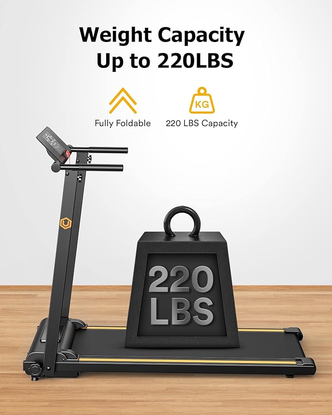 UREVO Treadmill with Desk Workstation, Walking Pad Treadmills for Home Office, Under Desk Compact Design Treadmill with HIIT Programs, Remote Control, LED Display