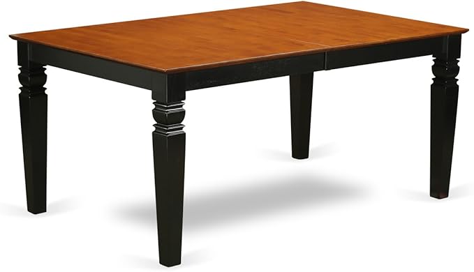 East West Furniture LGDA7-BCH-W 7 Piece Dining Room Furniture Set Consist of a Rectangle Wooden Table with Butterfly Leaf and 6 Kitchen Dining Chairs, 42x84 Inch, Black & Cherry