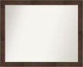 Amanti Art Brown Bathroom Mirror for Over Sink, 27x33 Wildwood Brown Rectangle Vanity Mirror, Large Country Rustic Frame, Hangs Horizonally and Vertically, Bathroom Wall Decor, Non-Beveled Edge