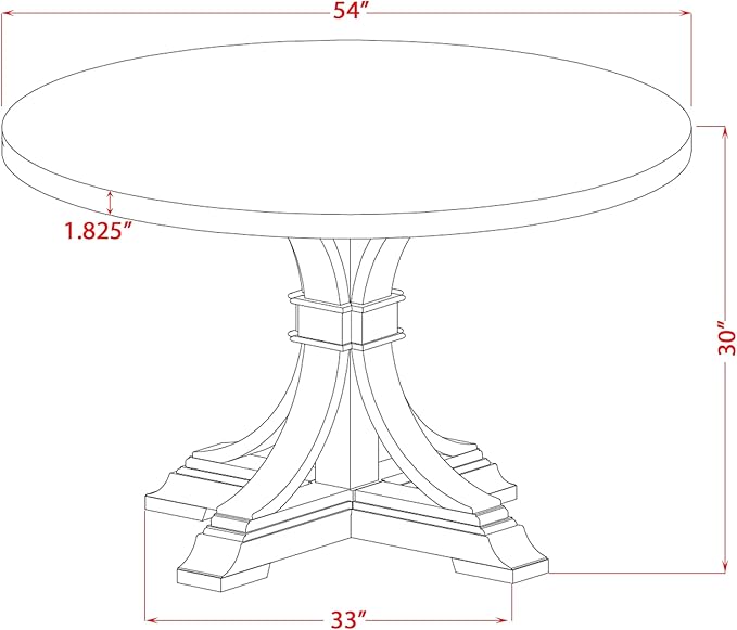 I7MZ7-50N-04 7-Pc Dining Set consists of a Pedestal Dining Table and 6 Light Tan Polyester Fabric Dining Chairs with Padded Back - Antique Walnut Finish