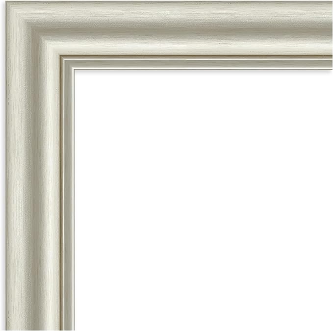 Amanti Art Bathroom Mirror for Over Sink, 30x42 Sophia Silver Rectangle Vanity Mirror, Large Traditional Frame, Hangs Horizonally and Vertically, Bathroom Wall Decor, Beveled Edge