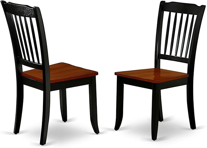 East West Furniture DLDA3-BCH-W 3 Piece Dining Room Table Set Contains a Round Kitchen Table with Dropleaf and 2 Dining Chairs, 42x42 Inch, Black & Cherry
