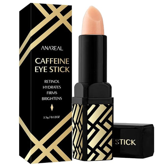 ANAREAL Caffeine Under Eye Balm Stick (1 Pack) – Hydrating Eye Brightener for Dark Circles & Puffiness, Cooling Eye Cream Stick for Eyes, Face & Under Eye Bags
