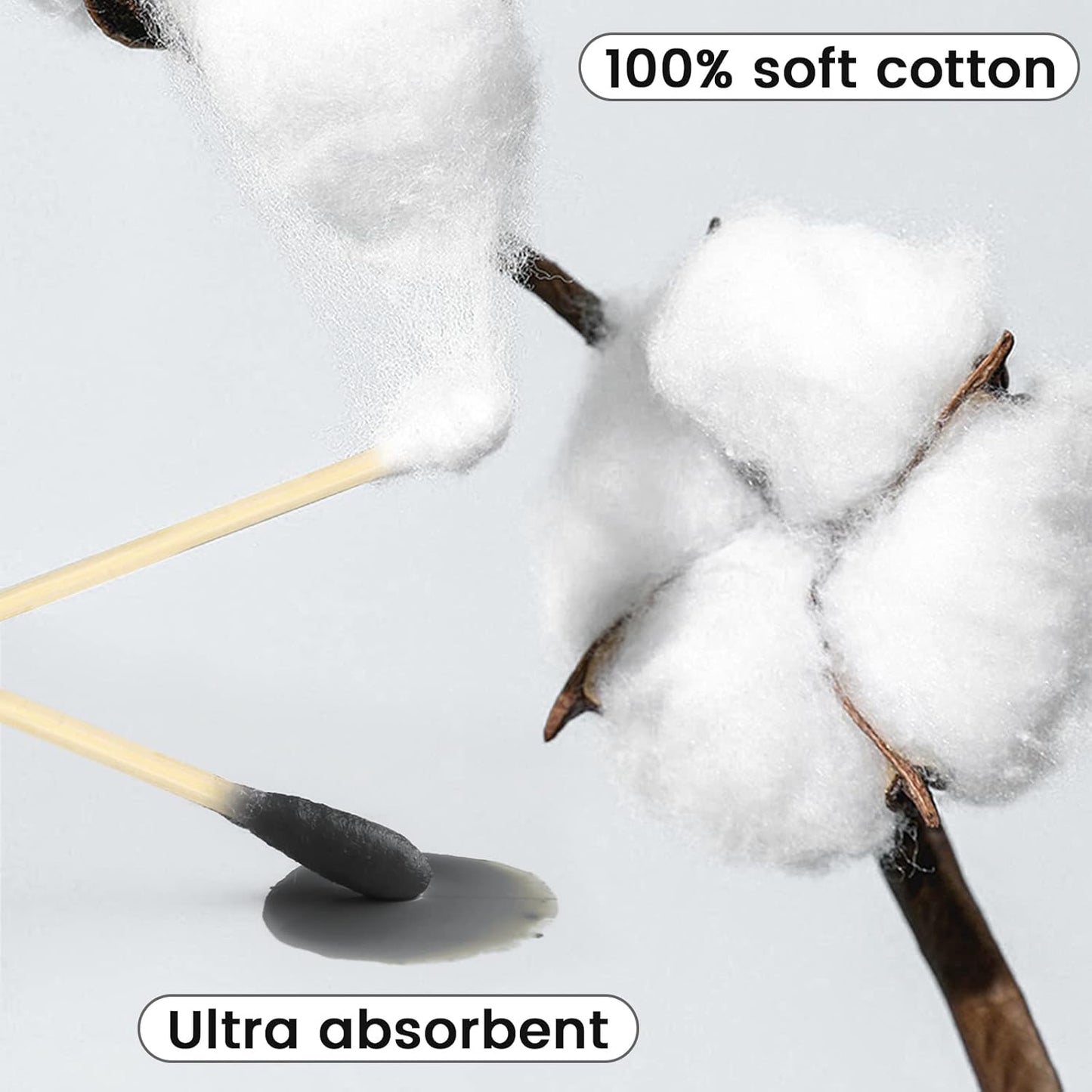 PINGMIC 400 (800 Tips) 6-Inch Gun Cleaning Swabs with Storage Box - Lint-Free Cotton Swabs for Gun Cleaning, Makeup & Electronics