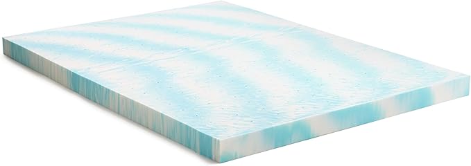 Linenspa 4 Inch Gel Swirl Memory Foam Mattress Topper – Cooling Gel Infused – Pressure Relieving Bed Topper - Mattress Pad – CertiPUR Certified - California King Size