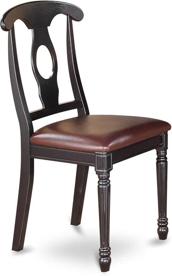 East West Furniture QUKE9-BCH-LC 9 Piece Dining Table Set Includes a Rectangle Dinner Table with Butterfly Leaf and 8 Faux Leather Dining Room Chairs, 40x78 Inch, Black & Cherry
