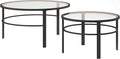 Henn&Hart Round Nested Coffee Table in Blackened Bronze, Coffee Table coffee tables for living room, studio apartment essentials, 36" Wide