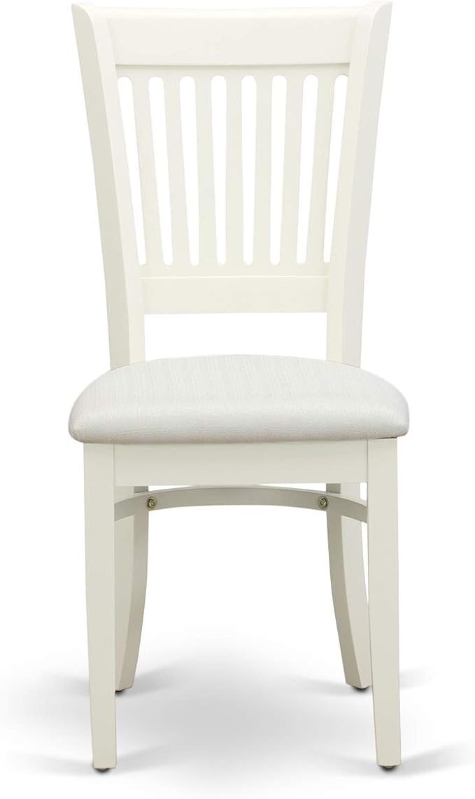 East West Furniture NDVA5-LWH-C 5 Piece Modern Dining Table Set Includes a Rectangle Wooden Table with Dropleaf and 4 Linen Fabric Dining Room Chairs, 30x48 Inch, Linen White