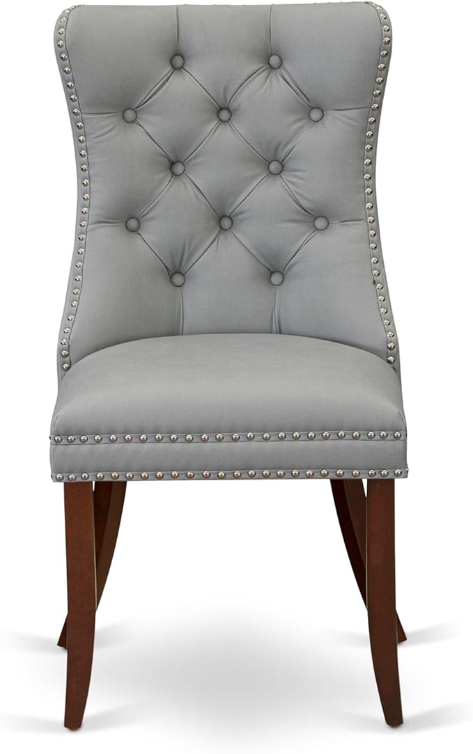 East West Furniture DODA7-MAH-27 7 Piece Dining Set Consists of a Rectangle Kitchen Table with Butterfly Leaf and 6 Polyester Fabric Upholstered Chairs, 42x78 Inch, Mahogany