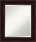 Amanti Art Brown Wall Mirror 25x21 Coffee Bean Brown Rectangle Bathroom Mirror for Wall Decor Living Room, Small Casual Frame, Hangs Horizonally and Vertically, Bathroom Decor, Beveled Edge from WI