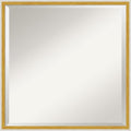 Amanti Art White Bathroom Mirror for Over Sink, 21x21 Paige White Gold Square Vanity Mirror, Medium Modern Contemporary Wood Frame, Hangs Horizonally and Vertically, Bathroom Wall Decor, Beveled Edge